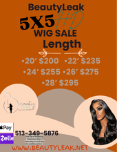 Load image into Gallery viewer, 5by5 HD Closure Wig Sale
